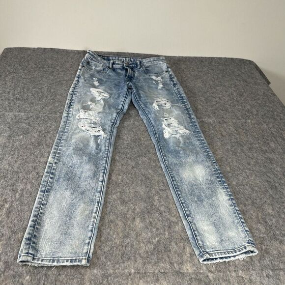 American Eagle Jeans Mens 29x30 Airflex Distressed Light Wash‎ - Picture 1 of 16